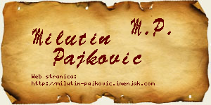 Milutin Pajković vizit kartica